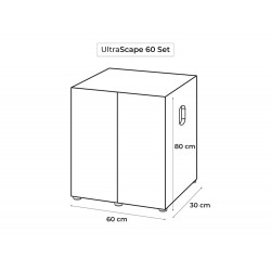 AquaEl skříňka UltraScape 60 Snow - bílá - rozměry